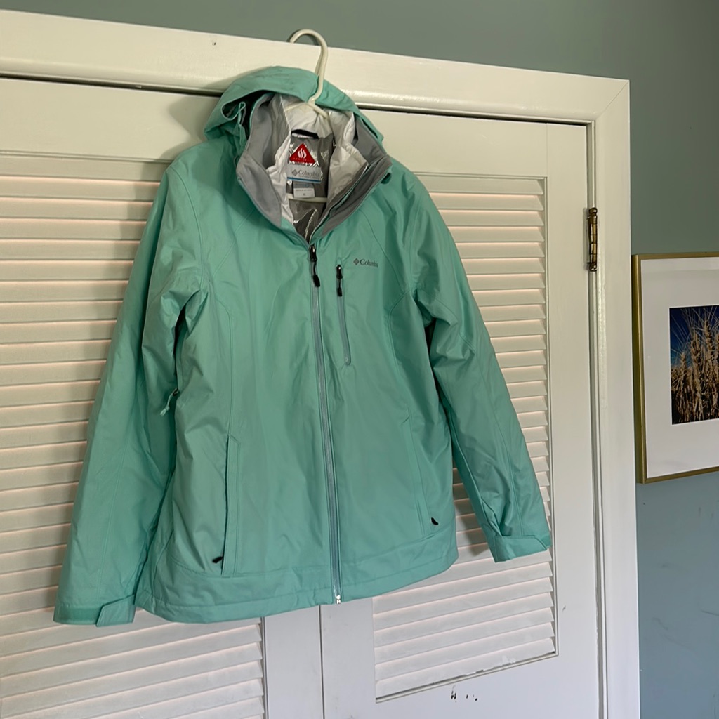 Columbia Interchange Nwot Aqua Blue Winter Coat Sz L